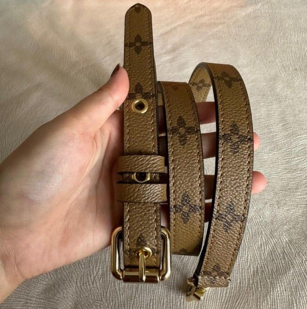 Louis Vuitton Brown Patterned Leather Strap